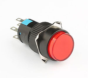 AD16雙極單擲圓形紅色帶燈按鈕