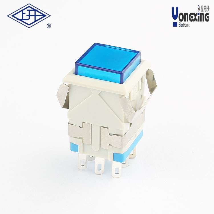 KD2 方形雙刀自鎖帶燈面發(fā)光按鈕