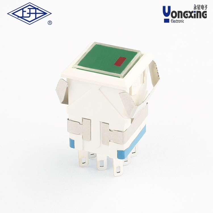 KD2 方形雙刀自鎖帶燈點發(fā)光按鈕