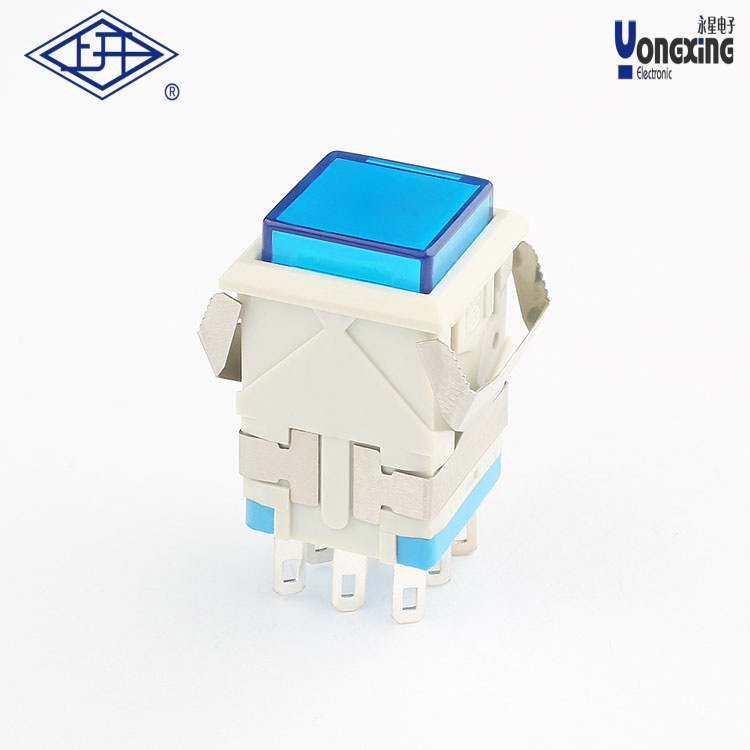 KD2面發(fā)光8腳藍燈按鈕開關