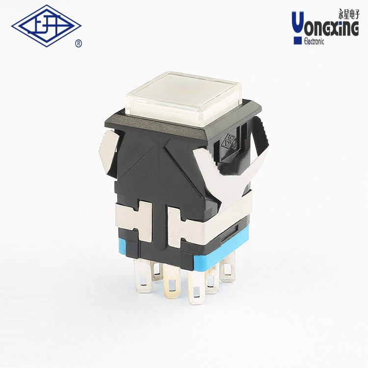 KD2面發(fā)光8腳白色按鈕開關