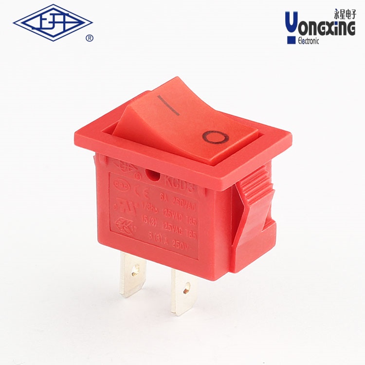 KCD3兩個腳紅色船型開關(guān)
