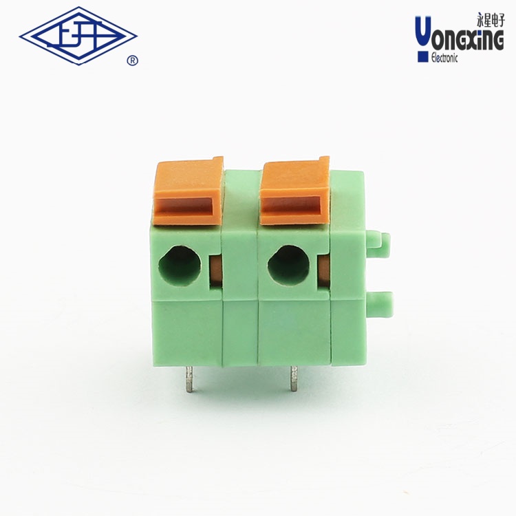 YX彈簧式PCB兩針接線端子