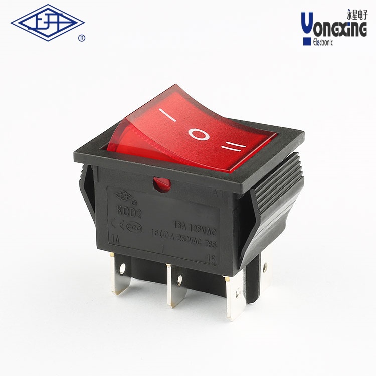 KCD2三檔紅色船型開關(guān)